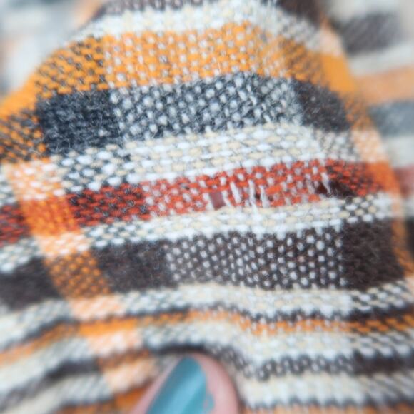 Vintage 60s/70s Tami Brown Tan Orange Plaid Wool Pleated Mini Skirt 25" - Picture 7 of 7